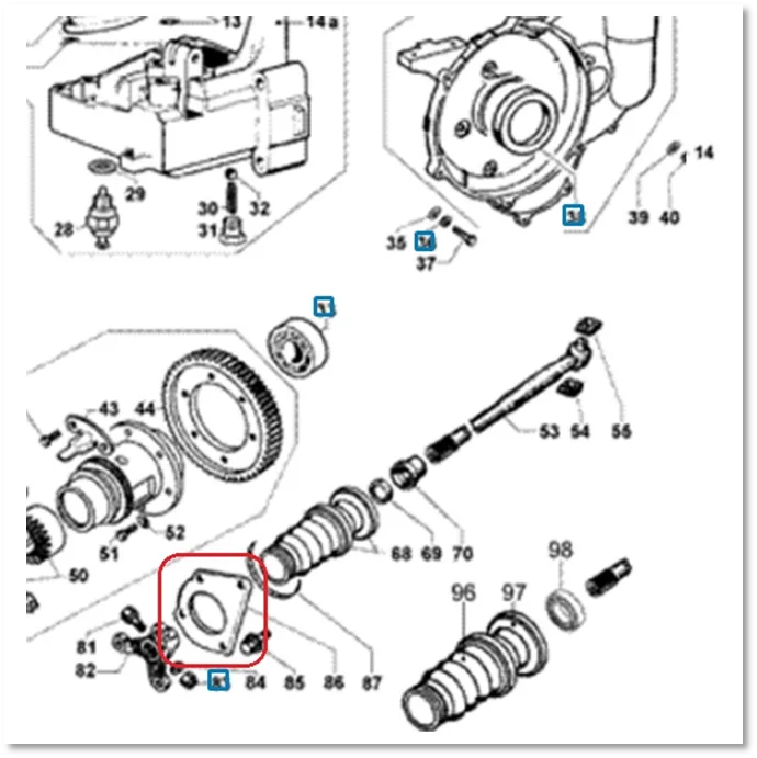 Flens aandrijfasrubber  TM
