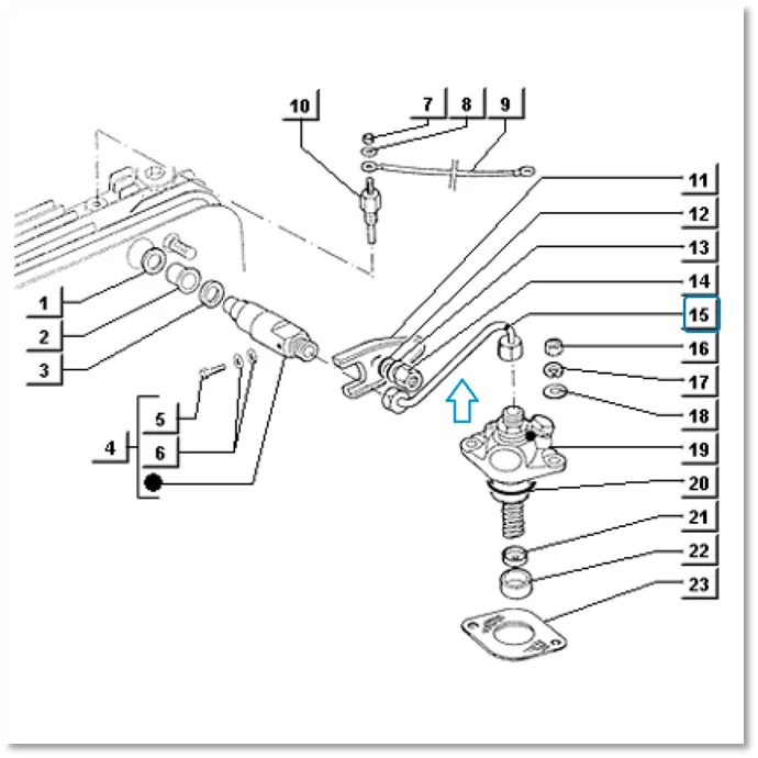 Verstuiverleiding injectiepomp    TM diesel - Afbeelding 2